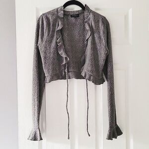 Majorelle Ruffle Tie Cardigan